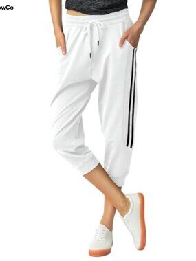 Capri Sweatpants Cotton Tapered Joggers Yoga Lounge Pants